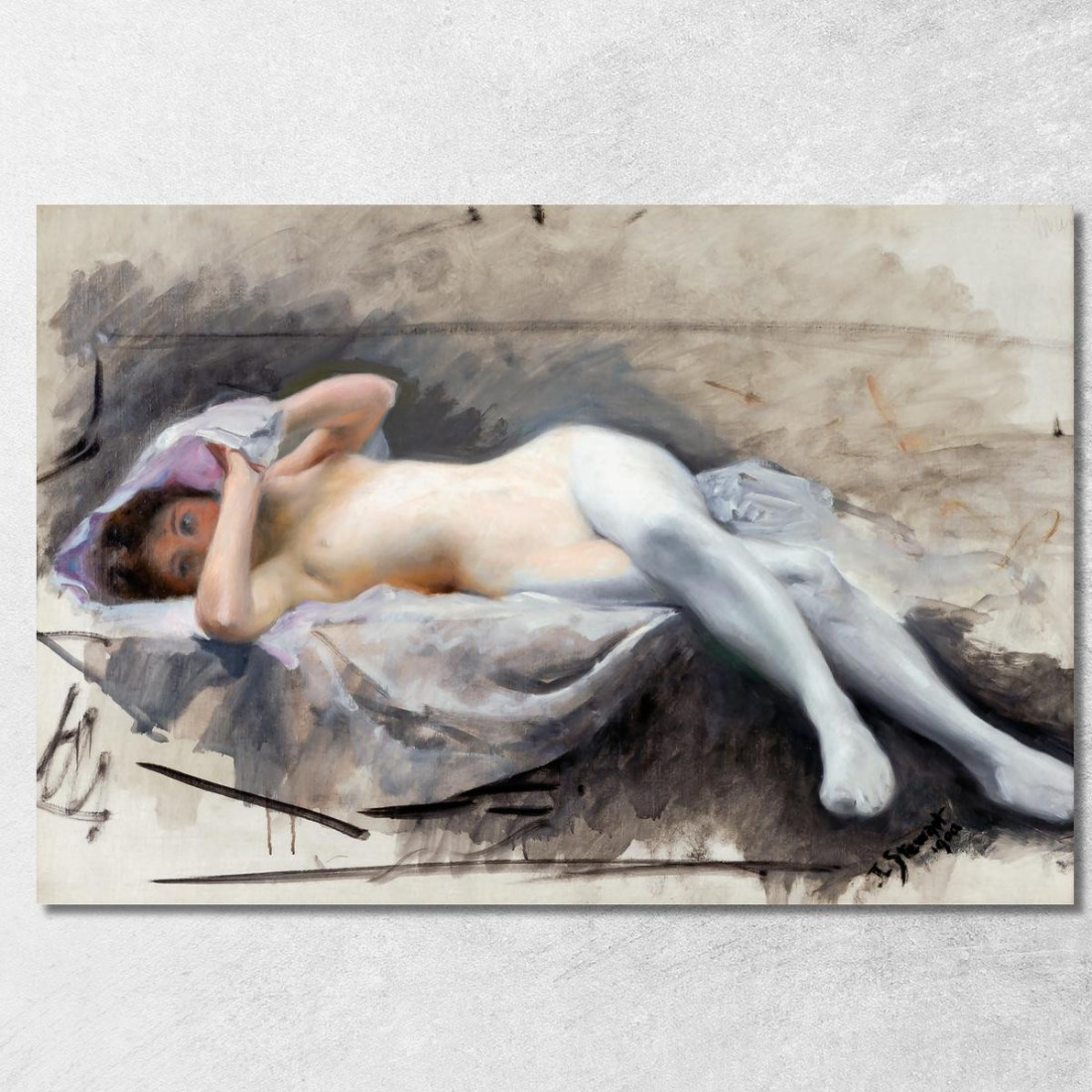 Nudo Sdraiato Julius Leblanc Stewart jls19 quadro stampato su tela Nudo Sdraiato Julius Leblanc Stewart jls19 quadro stampato su tela