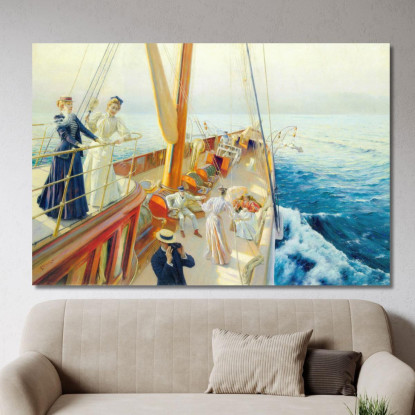 Yachting Nel Mediterraneo Julius Leblanc Stewart jls28 quadro stampato su tela