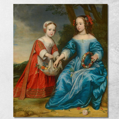 Double Portrait Of Prince Willem Iii And His Aunt Maria Princess Of Orange As Children Gerard van Honthorst canvas print