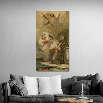 La Inmaculada Concepción Joachim Y Anna Recibiendo A La Virgen María De Manos De Dios Padre Giovanni Battista Tiepolo cuadro en