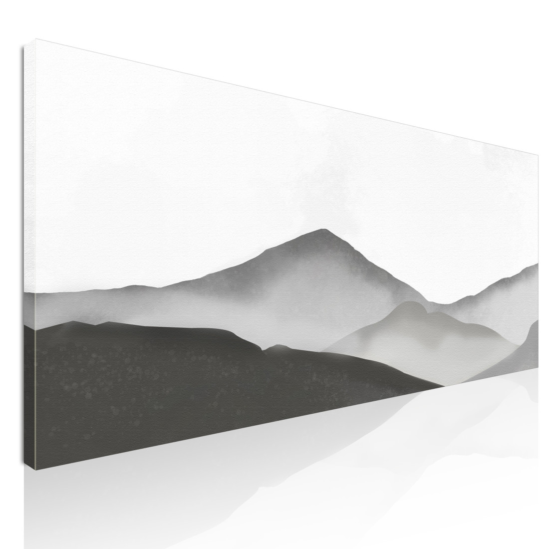 Quadro Paesaggio Astratto Paesaggio Montuoso Nebbioso Grigio E Bianco Minimalista abl10 quadro stampato su tela