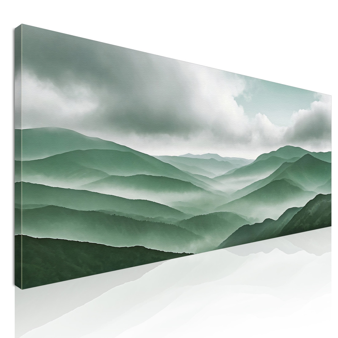 Quadro Paesaggio Astratto Paesaggio Montuoso Con Nebbia Colline Verdi E Cielo Nuvoloso abl28 quadro stampato su tela Quadro Paesaggio Astratto Paesaggio Montuoso Con Nebbia Colline Verdi E Cielo Nuvoloso abl28 quadro stampato su tela