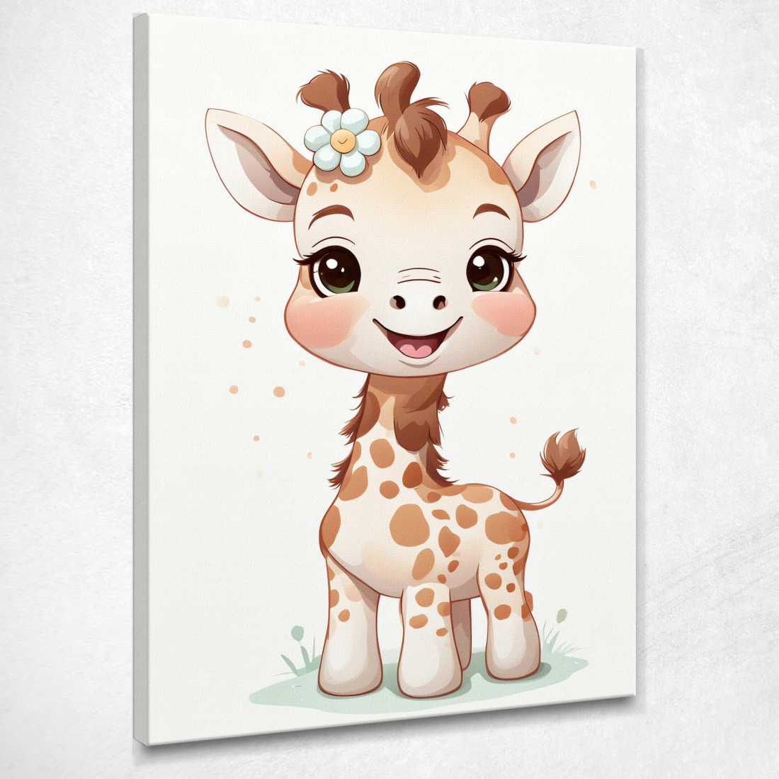 Quadro Per Bambino Decorazione Cameretta Piccola Giraffa Con Fiore banb5 quadro stampato su tela Quadro Per Bambino Decorazione Cameretta Piccola Giraffa Con Fiore banb5 quadro stampato su tela