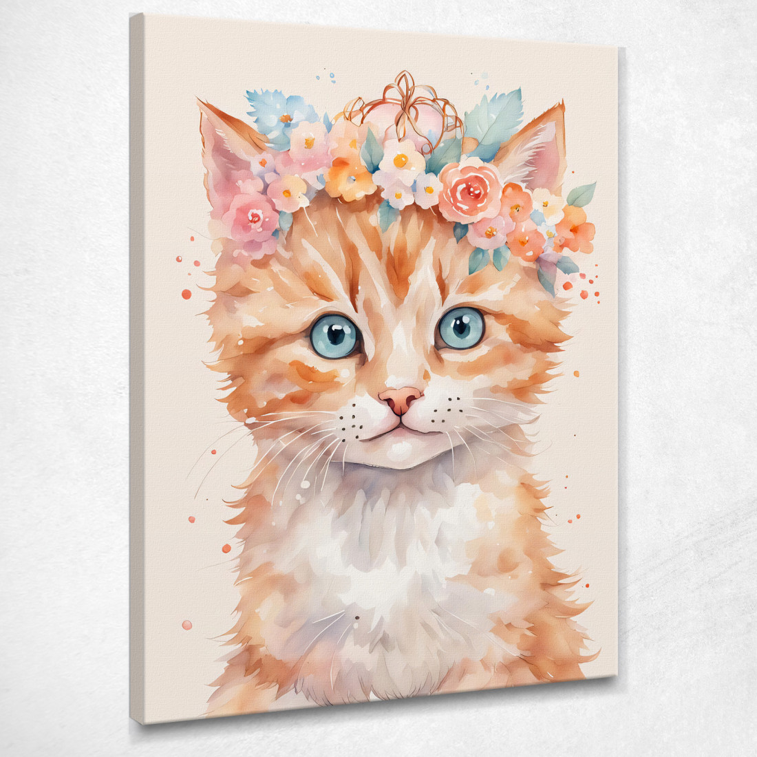 Quadro Per Cameretta Bimba Gattino Carino Con Bouquet Di Fiori banb36 quadro stampato su tela Quadro Per Cameretta Bimba Gattino Carino Con Bouquet Di Fiori banb36 quadro stampato su tela