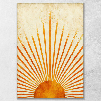 Quadro Boho Chic Minimal Sole Raggiante Minimalista Vintage bho35 quadro stampato su tela