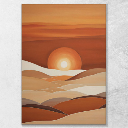 Quadro Boho Chic Minimal Sorgere Del Sole Su Colline Ondulate bho36 quadro stampato su tela