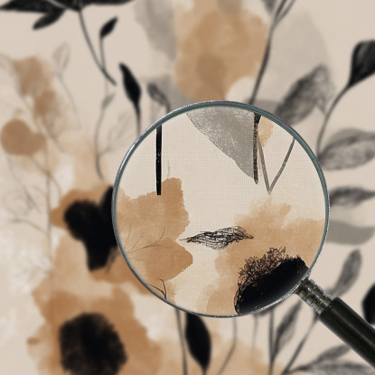 Quadro Botanico Moderno Foglie E Fiori Minimalisti Colore Sabbia btn23 quadro stampato su tela