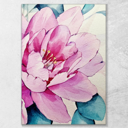 Quadro Botanico Moderno Petali Di Rosa Con Sfumature Azzurre btn36 quadro stampato su tela