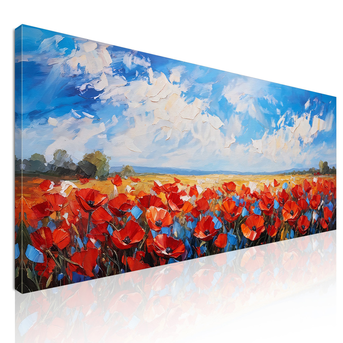 Quadro Botanico Campo Di Papaveri Rossi Sotto Un Cielo Blu Luminoso bow10 quadro stampato su tela Quadro Botanico Campo Di Papaveri Rossi Sotto Un Cielo Blu Luminoso bow10 quadro stampato su tela