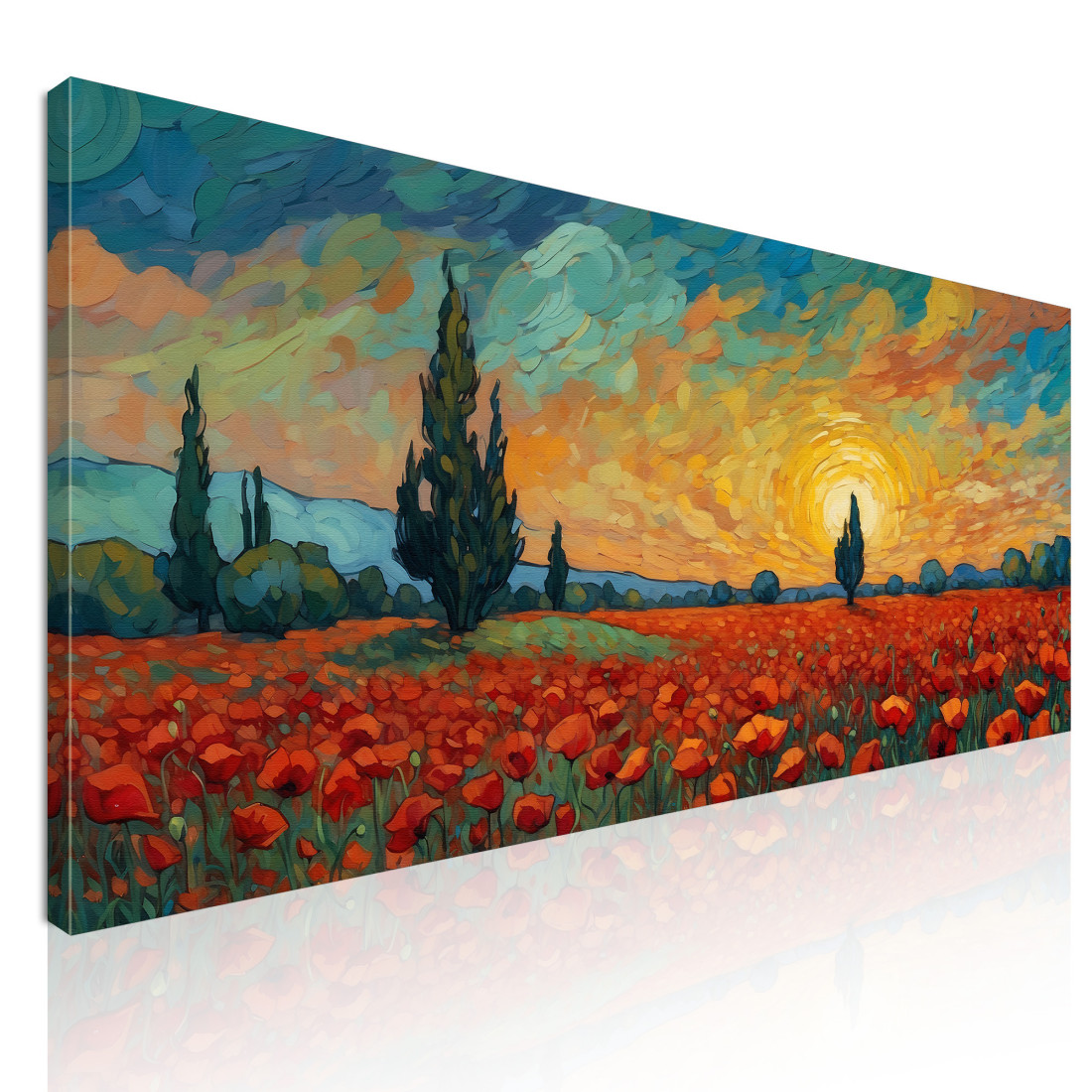Quadro Botanico Papaveri Al Tramonto bow31 quadro stampato su tela Quadro Botanico Papaveri Al Tramonto bow31 quadro stampato su tela