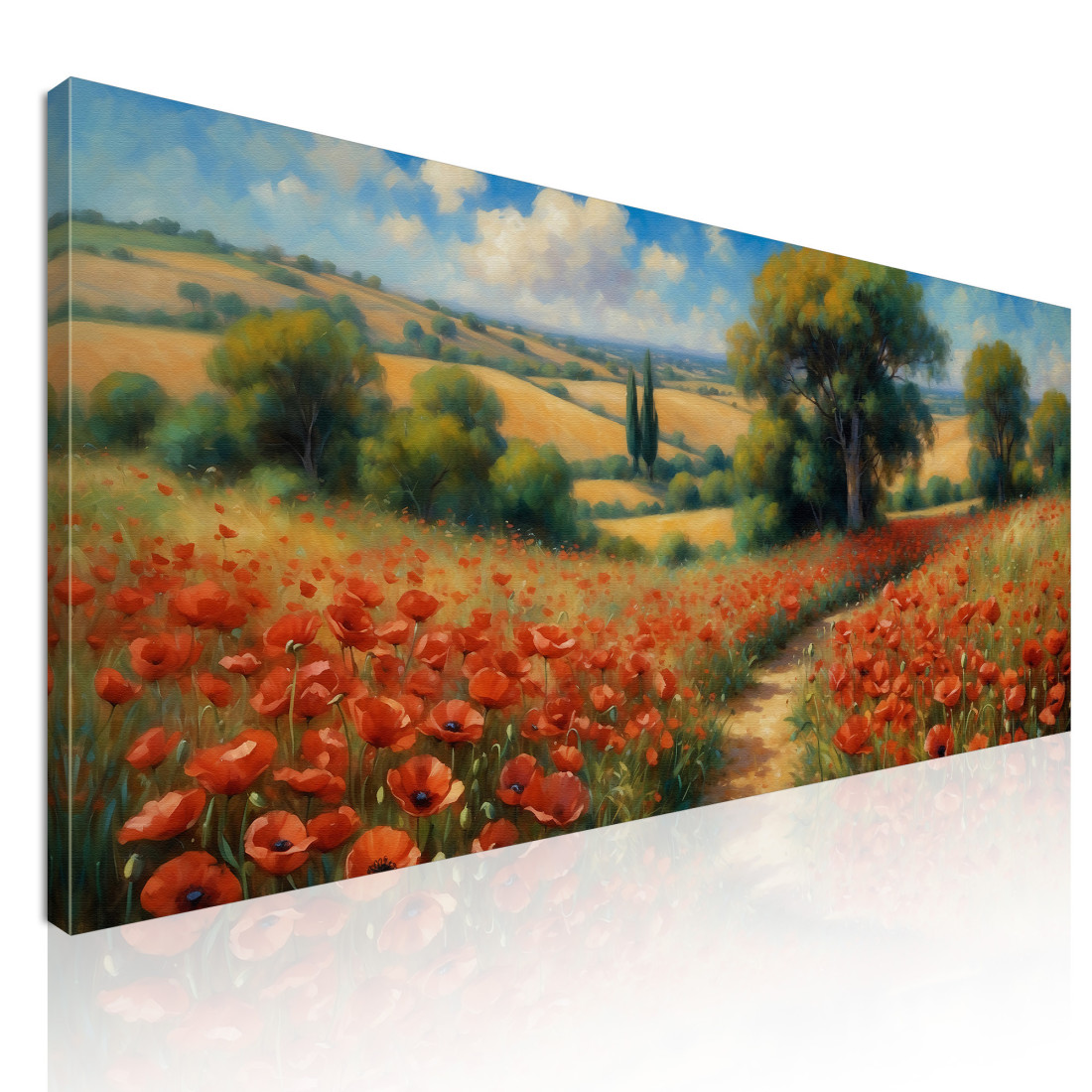 Quadro Botanico Sentiero Tra I Papaveri Rossi bow37 quadro stampato su tela Quadro Botanico Sentiero Tra I Papaveri Rossi bow37 quadro stampato su tela