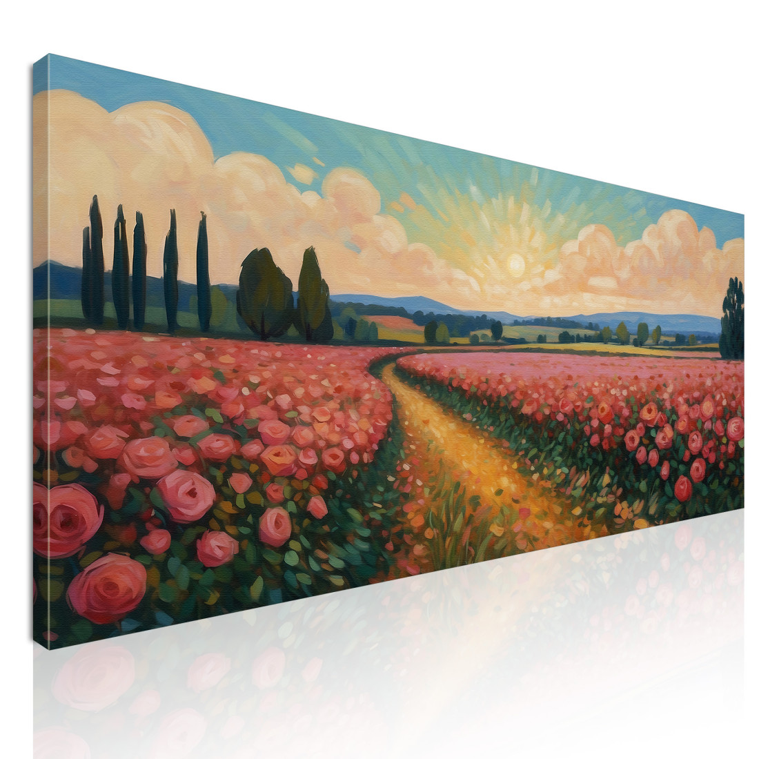 Quadro Botanico Sentiero Tra Rose In Fiore bow38 quadro stampato su tela Quadro Botanico Sentiero Tra Rose In Fiore bow38 quadro stampato su tela