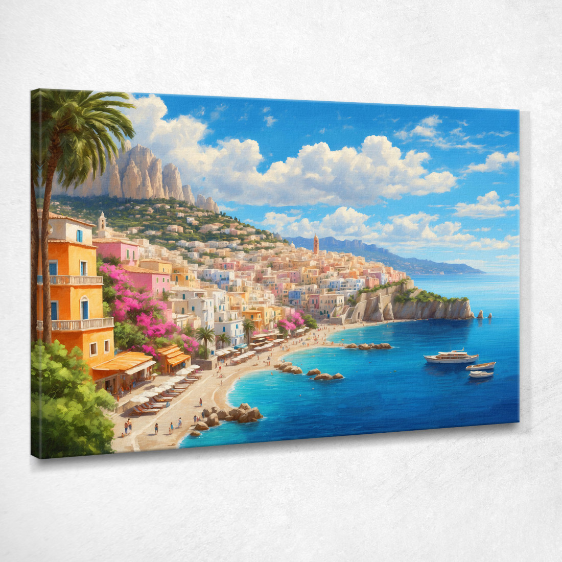 Quadro Moderno Città Astratto Splendida Capri Con Case Pastello E Mare Cristallino ct28 quadro stampato su tela Quadro Moderno Città Astratto Splendida Capri Con Case Pastello E Mare Cristallino ct28 quadro stampato su tela