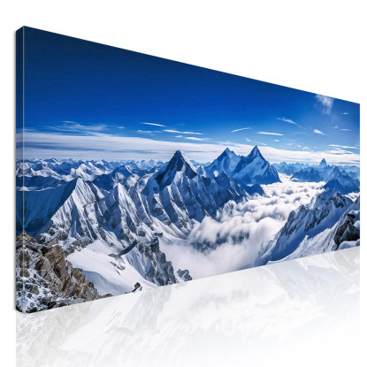 Quadro Montagne Maestose Cime Innevate Dell'Himalaya Una Vista Sopra Le Nuvole mow18 quadro stampato su tela