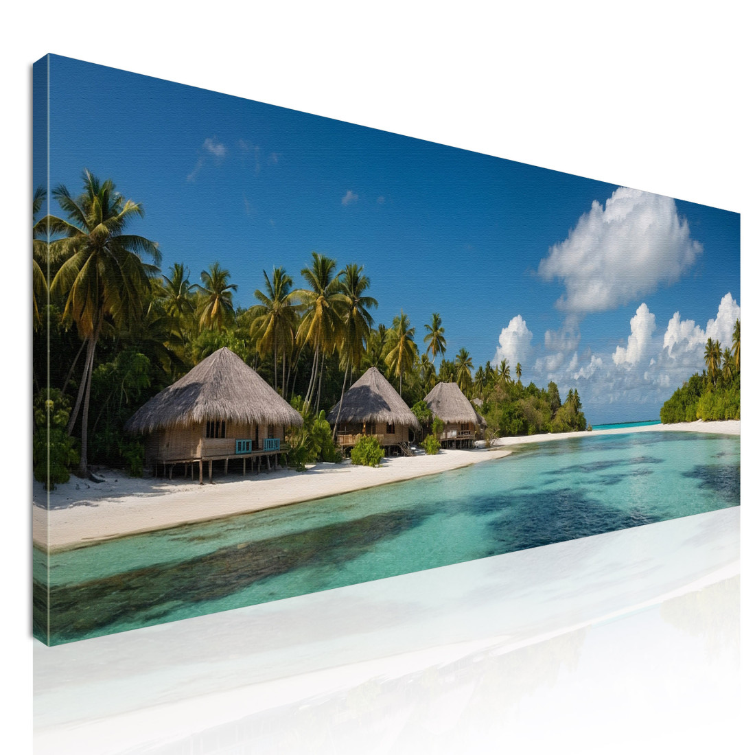 Quadro Paesaggio Mare Bungalow Tropicale Con Mare Turchese seal9 quadro stampato su tela Quadro Paesaggio Mare Bungalow Tropicale Con Mare Turchese seal9 quadro stampato su tela
