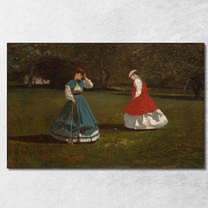 Una Partita Di Croquet Winslow Homer quadro stampato su tela