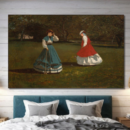 Una Partita Di Croquet Winslow Homer quadro stampato su tela