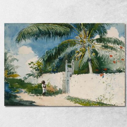 Un Giardino A Nassau Winslow Homer quadro stampato su tela