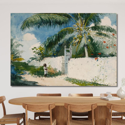 Un Giardino A Nassau Winslow Homer quadro stampato su tela