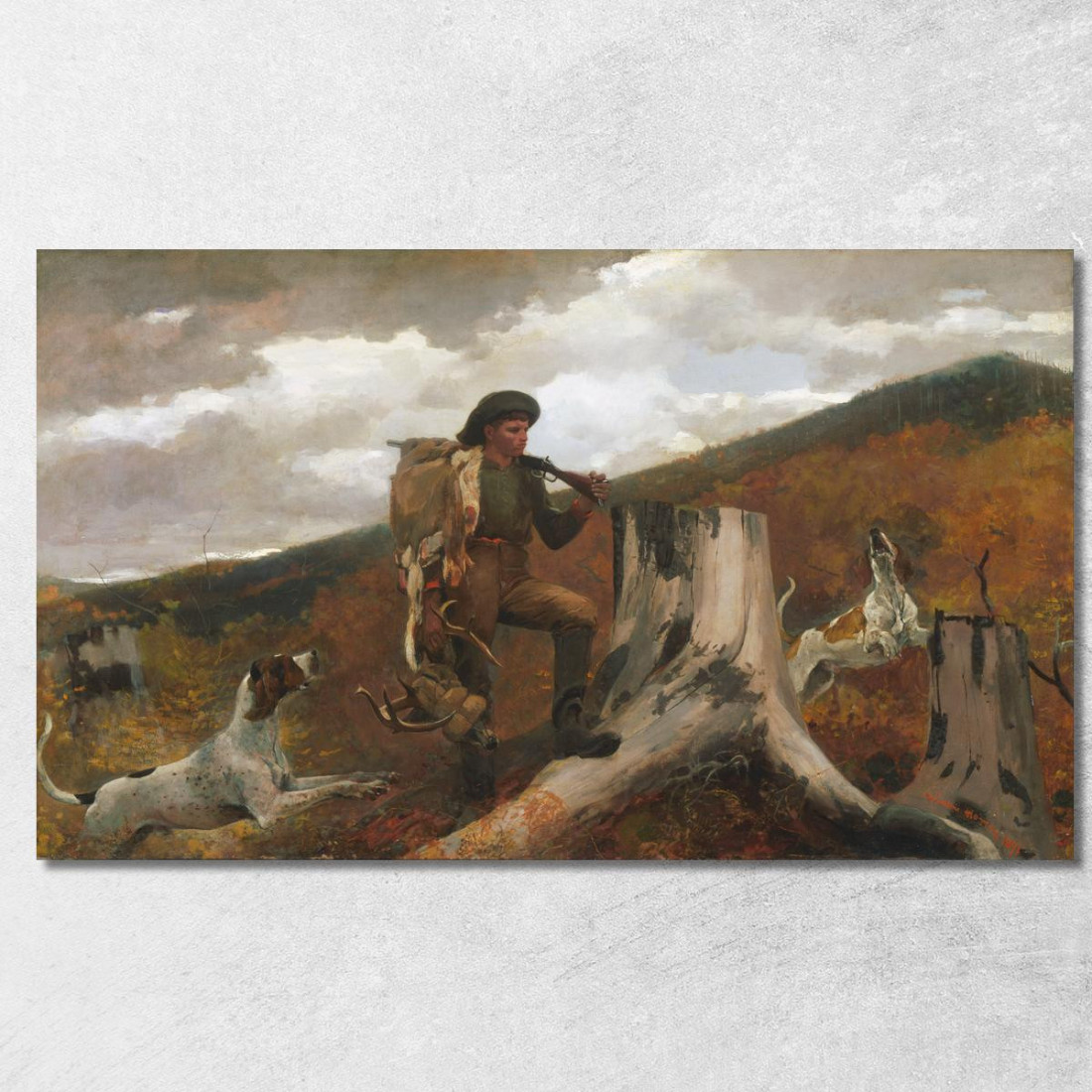 Ein Jäger Und Hunde Winslow Homer drucken auf leinwand