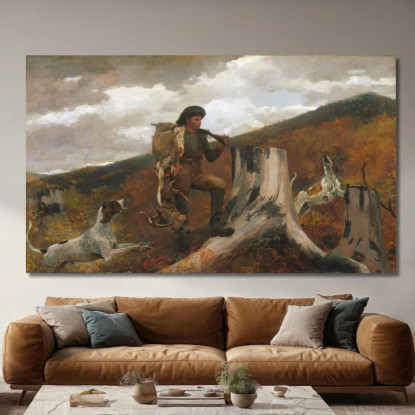 Ein Jäger Und Hunde Winslow Homer drucken auf leinwand