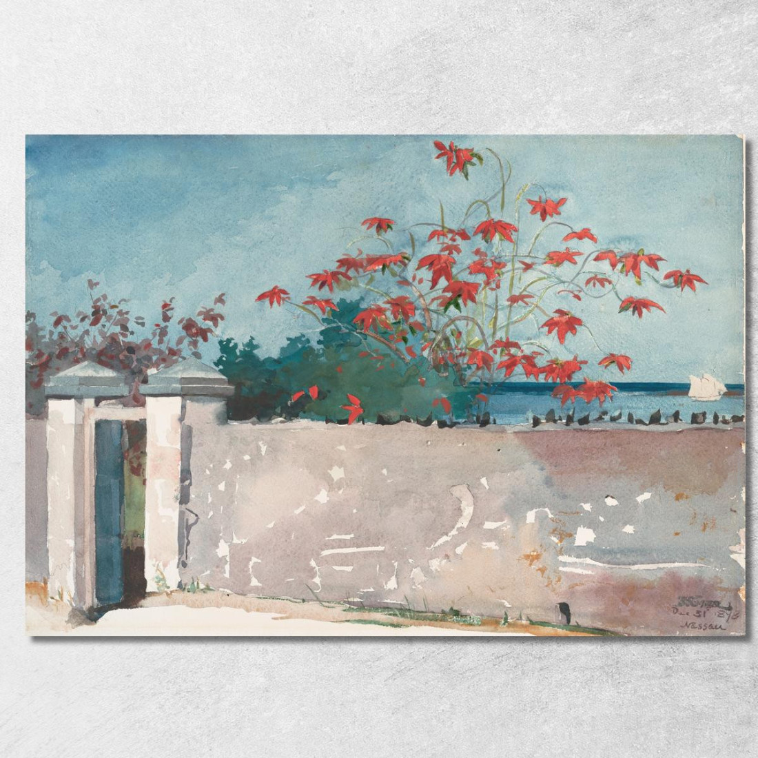 Un Mur Nassau Winslow Homer tableau impression sur toile