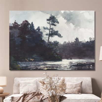 Lac Adirondack Winslow Homer tableau impression sur toile