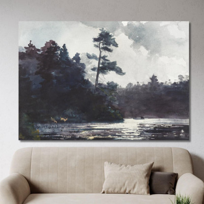 Lac Adirondack Winslow Homer tableau impression sur toile