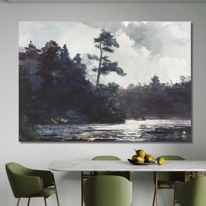 Lac Adirondack Winslow Homer tableau impression sur toile