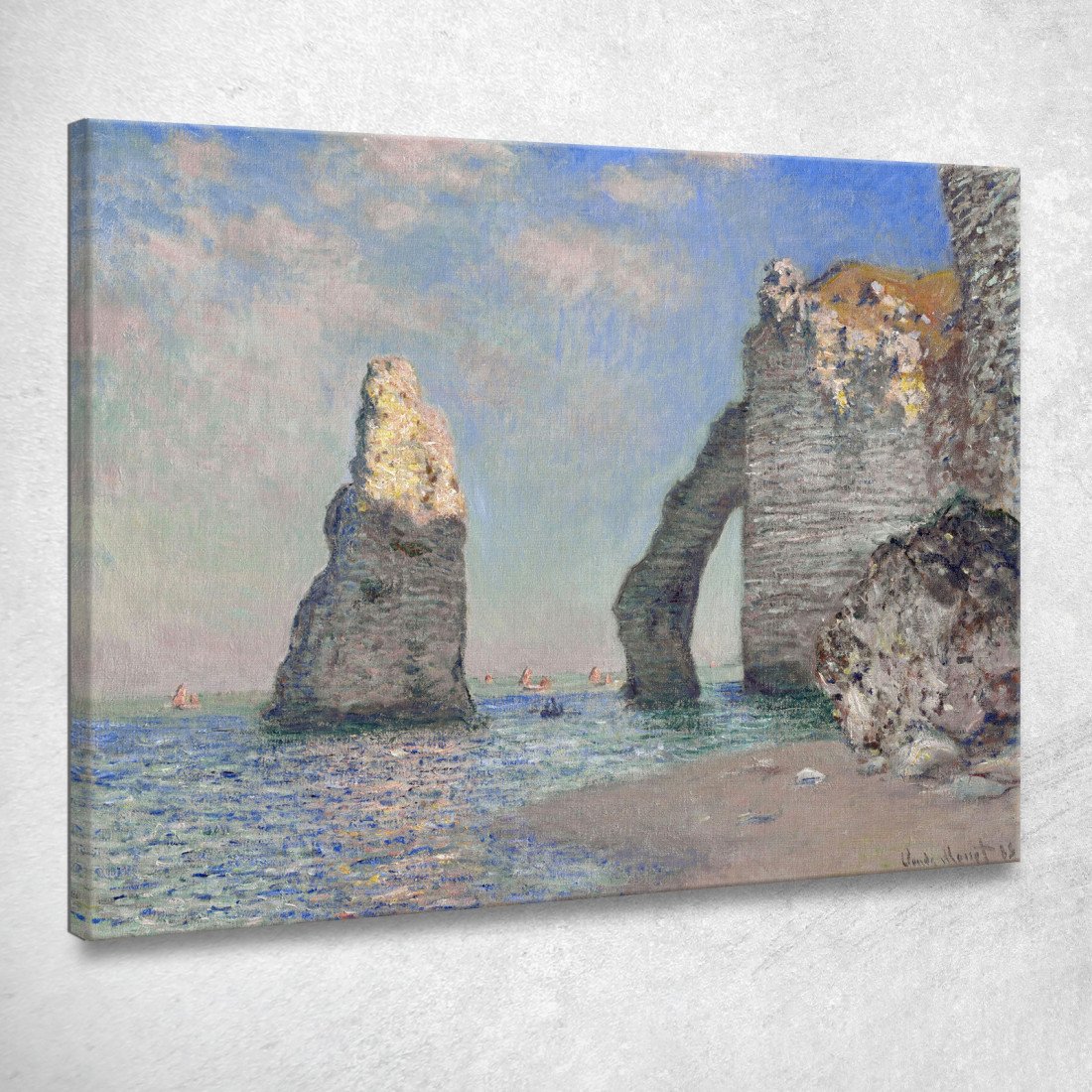 L'Ago Di Roccia E La Porte D'Aval 1885 Claude Monet mnt92 quadro stampato su tela L'Ago Di Roccia E La Porte D'Aval 1885 Claude Monet mnt92 quadro stampato su tela