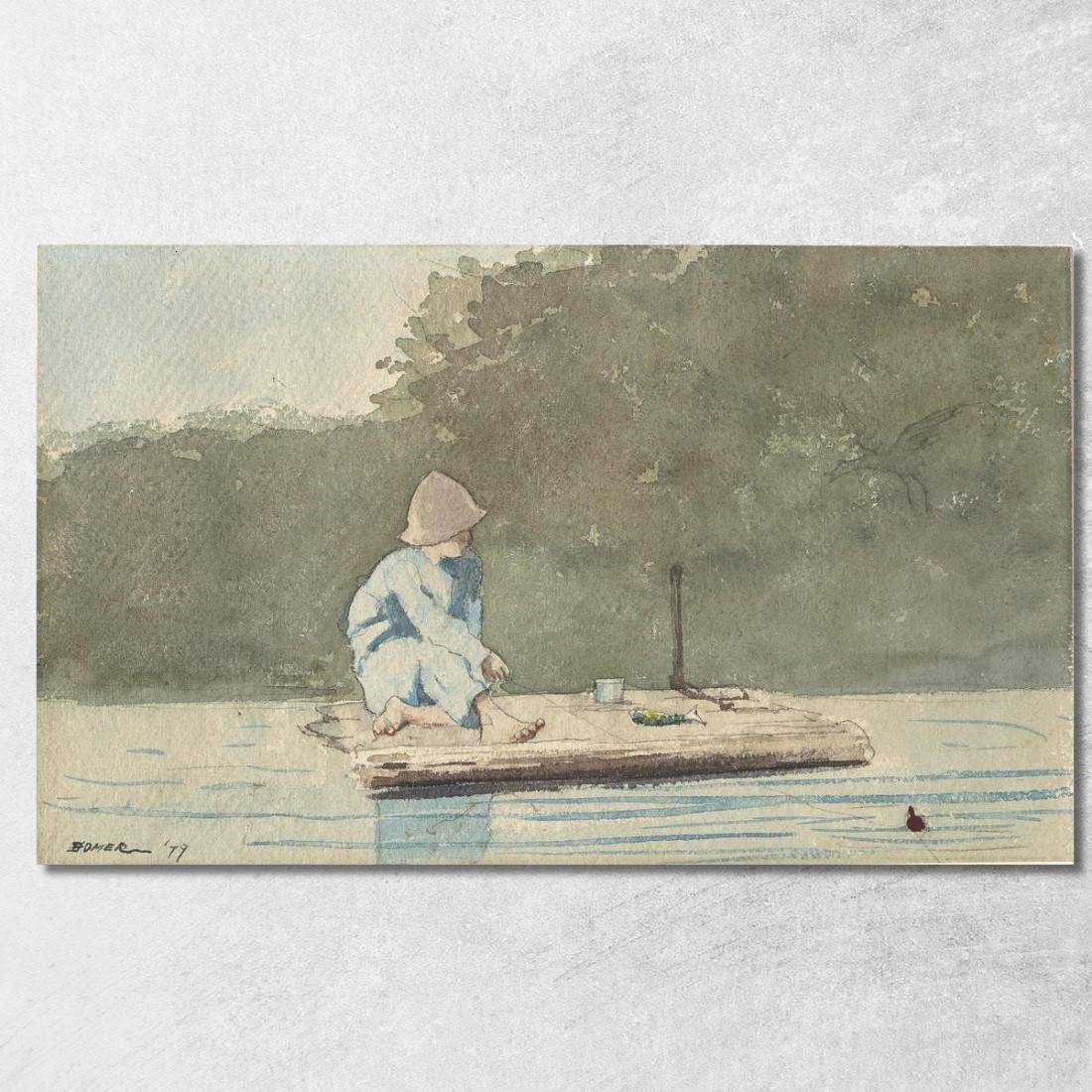 Garçon Sur Un Radeau Winslow Homer tableau impression sur toile