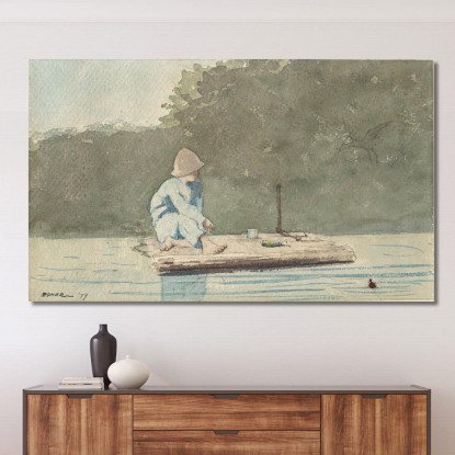 Garçon Sur Un Radeau Winslow Homer tableau impression sur toile