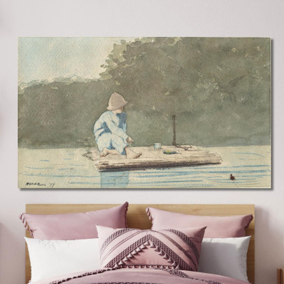 Garçon Sur Un Radeau Winslow Homer tableau impression sur toile