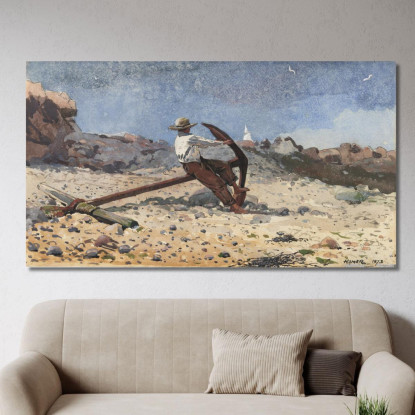 Garçon Avec Ancre Winslow Homer tableau impression sur toile