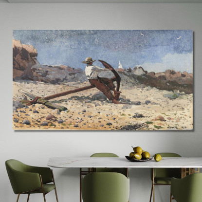 Garçon Avec Ancre Winslow Homer tableau impression sur toile