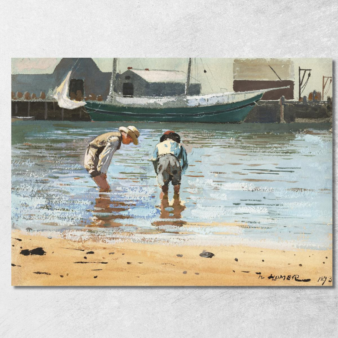 Niños Vadeando Winslow Homer cuadro en lienzo