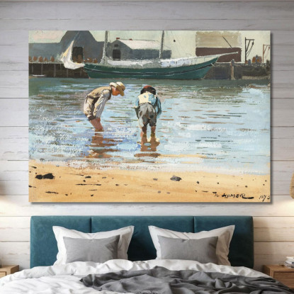 Garçons Pataugeant Winslow Homer tableau impression sur toile