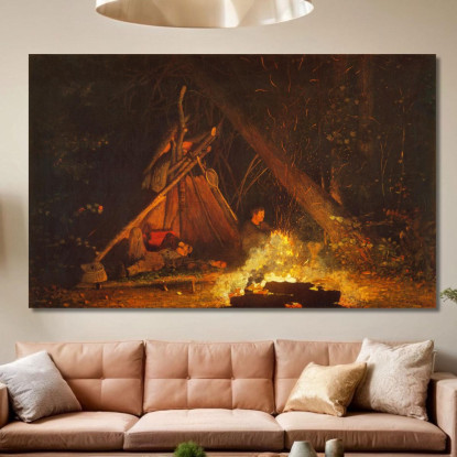 Feu De Camp Winslow Homer tableau impression sur toile