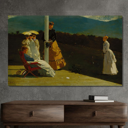 Match De Croquet Winslow Homer tableau impression sur toile