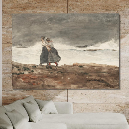 Pericolo Winslow Homer quadro stampato su tela