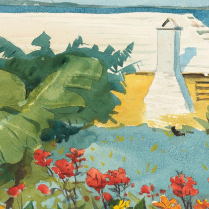 Blumengarten Und Bungalow Bermuda Winslow Homer drucken auf leinwand