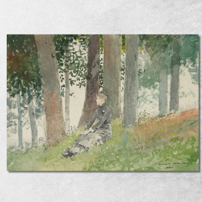 Fille Assise Dans Un Bosquet Winslow Homer tableau impression sur toile