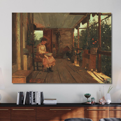 Fille Écossant Des Pois Winslow Homer tableau impression sur toile