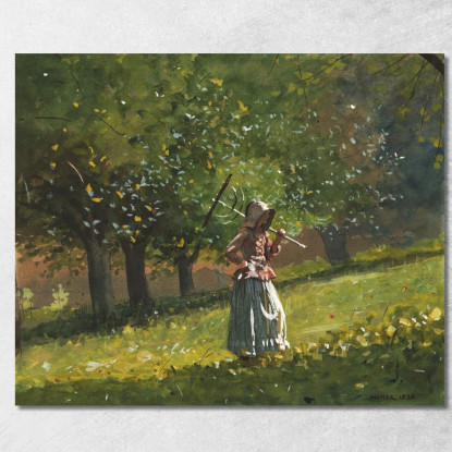 Fille Avec Râteau À Foin Winslow Homer tableau impression sur toile