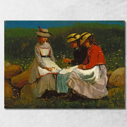 Ragazze In Un Paesaggio Winslow Homer quadro stampato su tela