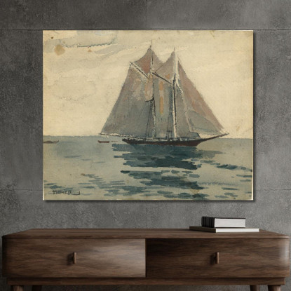 GloucesterﾠGoélette Winslow Homer tableau impression sur toile