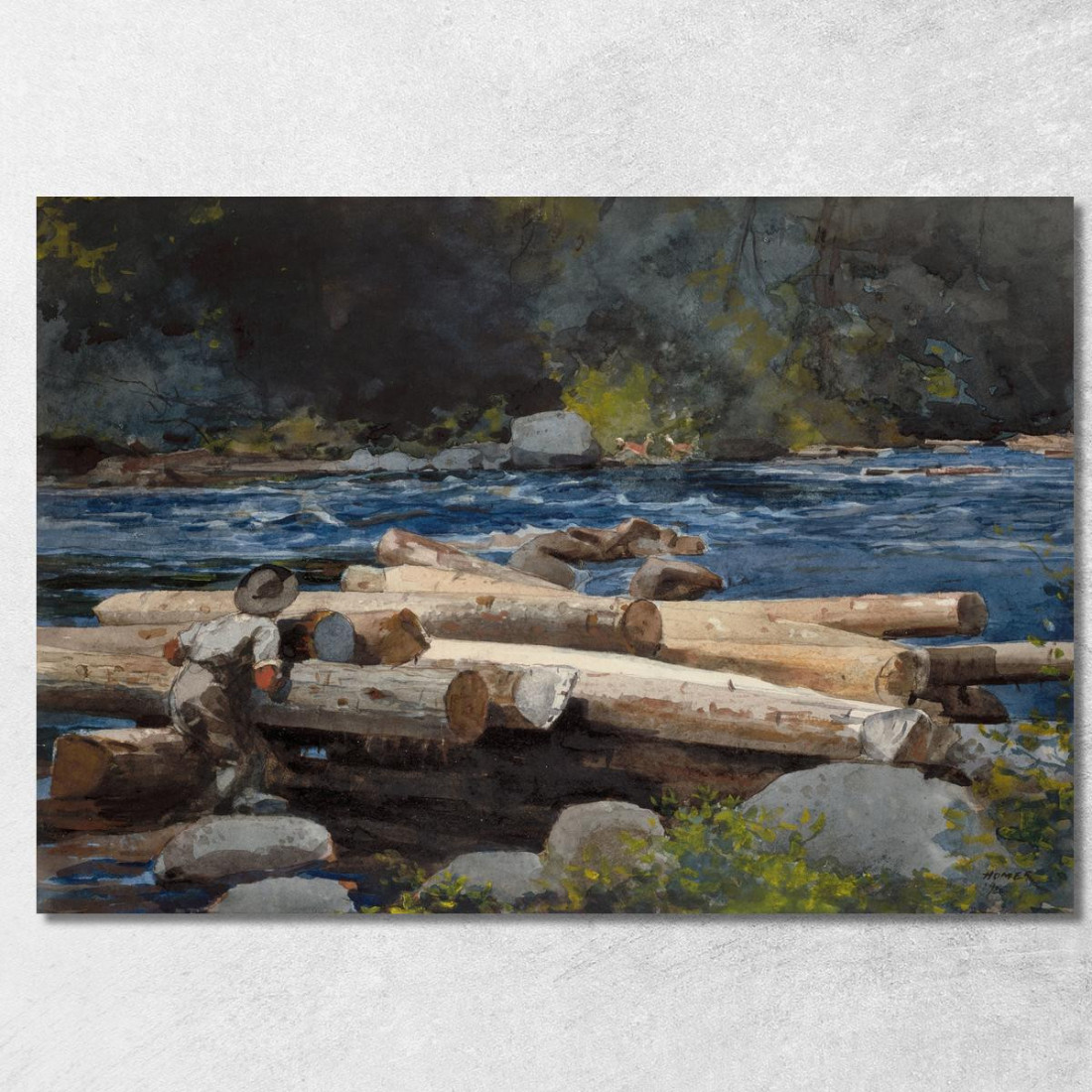 La Rivière Hudson Winslow Homer tableau impression sur toile La Rivière Hudson Winslow Homer tableau impression sur toile