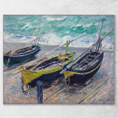 Tre Barche Da Pesca 1885 Claude Monet mnt102 quadro stampato su tela