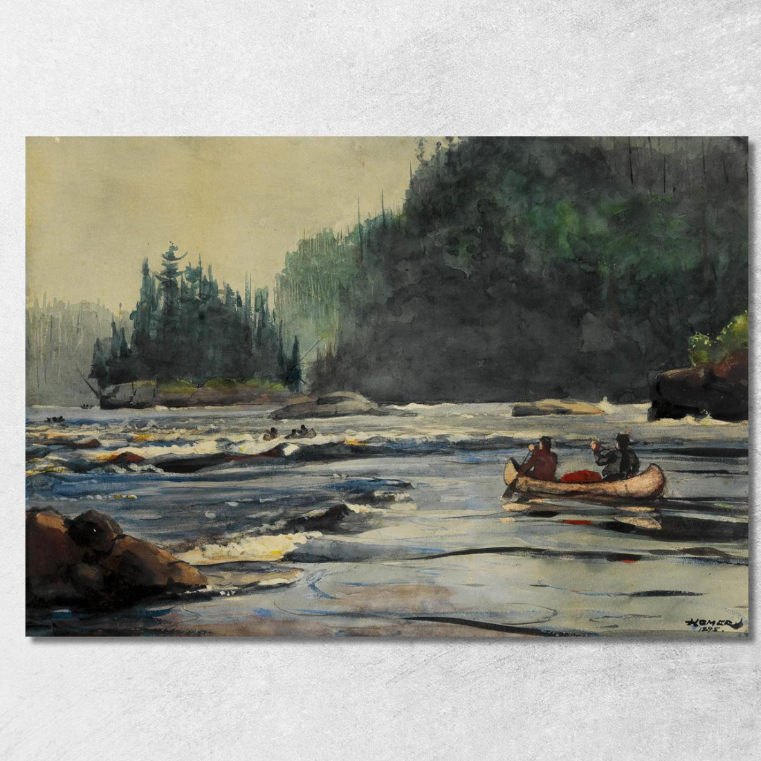 En Los Rápidos Winslow Homer cuadro en lienzo En Los Rápidos Winslow Homer cuadro en lienzo