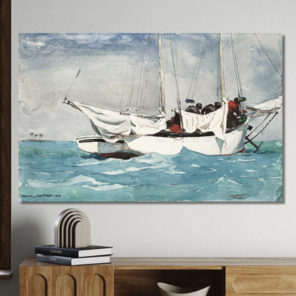 Key West Hauling Anchor Winslow Homer canvas print